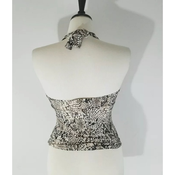 Calvin Klein Small Brown Snake Animal Print Halter - Picture 4 of 6
